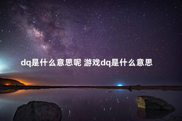 dq是什么意思呢 游戏dq是什么意思